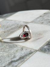Load image into Gallery viewer, Vintage Garnet &amp; Marcasite Sterling Silver Ring Size 5
