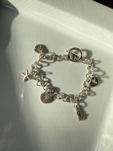 Load image into Gallery viewer, Starfish Sand Dollar Sterling Silver Charm Bracelet 7.75”
