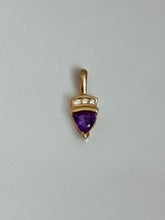 Load image into Gallery viewer, Amethyst &amp; Diamond 14k Gold Charm
