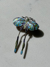 Load image into Gallery viewer, Vintage Butterfly Enamel Sterling Silver Brooch

