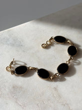 Load image into Gallery viewer, Black Onyx Oval Link Gold Fill Bracelet 7.5”

