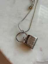 Load image into Gallery viewer, Vintage Woven Etched Purse Locket Sterling Silver Necklace 17.5”
