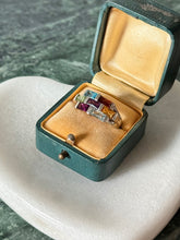 Load image into Gallery viewer, Natural Gemstone Sterling Silver Colorful Ring Size 7.25
