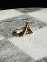 Load image into Gallery viewer, Vintage Solid 14k Yellow Gold Chevron Ring Size 8
