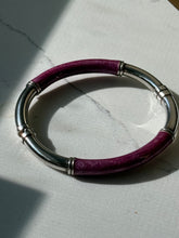 Load image into Gallery viewer, Vintage Milor Italy Pink Enamel Sterling Silver Bangle Bracelet
