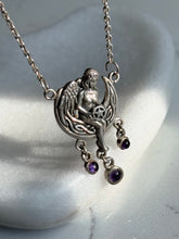 Load image into Gallery viewer, Cabochon Amethyst Witch Sterling Silver Necklace
