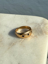 Load image into Gallery viewer, Antique 9k Gold Gypsy Trilogy Ring Size 6
