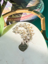 Load image into Gallery viewer, Tiffany &amp; Co. Sterling Silver Cable Link Heart Toggle Bracelet 7.25”
