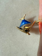 Load image into Gallery viewer, Blue Enamel 14k Gold Fish Charm
