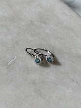 Load image into Gallery viewer, Blue &amp; White Diamond 14k White Gold Earrings
