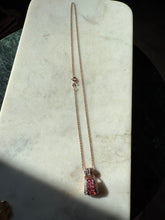 Load image into Gallery viewer, Rose Gold Vermeil Pink &amp; White Glass Necklace 18”
