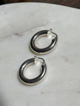Load image into Gallery viewer, Italian Tubular Sterling Silver Hoops
