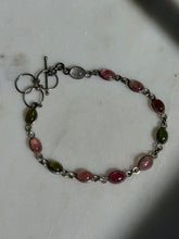 Load image into Gallery viewer, Tourmaline Sterling Silver Bracelet 7.25”
