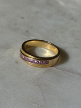 Load image into Gallery viewer, Vintage Solid 18k Gold Pink Sapphire Ring Size 8
