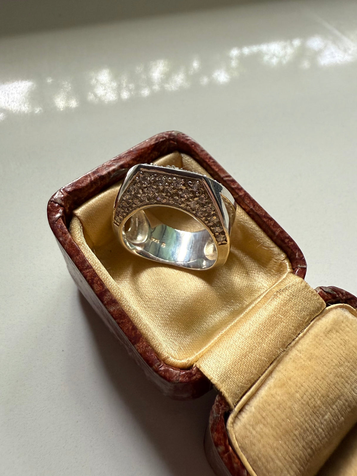 Modernist Sterling Silver CZ Ring Size 8.5