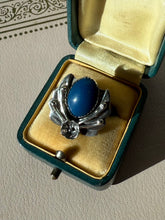 Load image into Gallery viewer, Vintage Lapis Sterling Silver Ring Size 8
