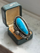 Load image into Gallery viewer, Chunky Turquoise Sterling Silver Ring Size 13
