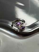 Load image into Gallery viewer, Amethyst Solid Sterling Bypass Ring Size 7.75

