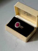 Load image into Gallery viewer, Designer Iliana 18k Gold Diamond &amp; Ruby Ring Size 8
