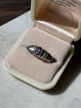 Load image into Gallery viewer, Sterling Silver Ribbed Amethyst Ring Size 9
