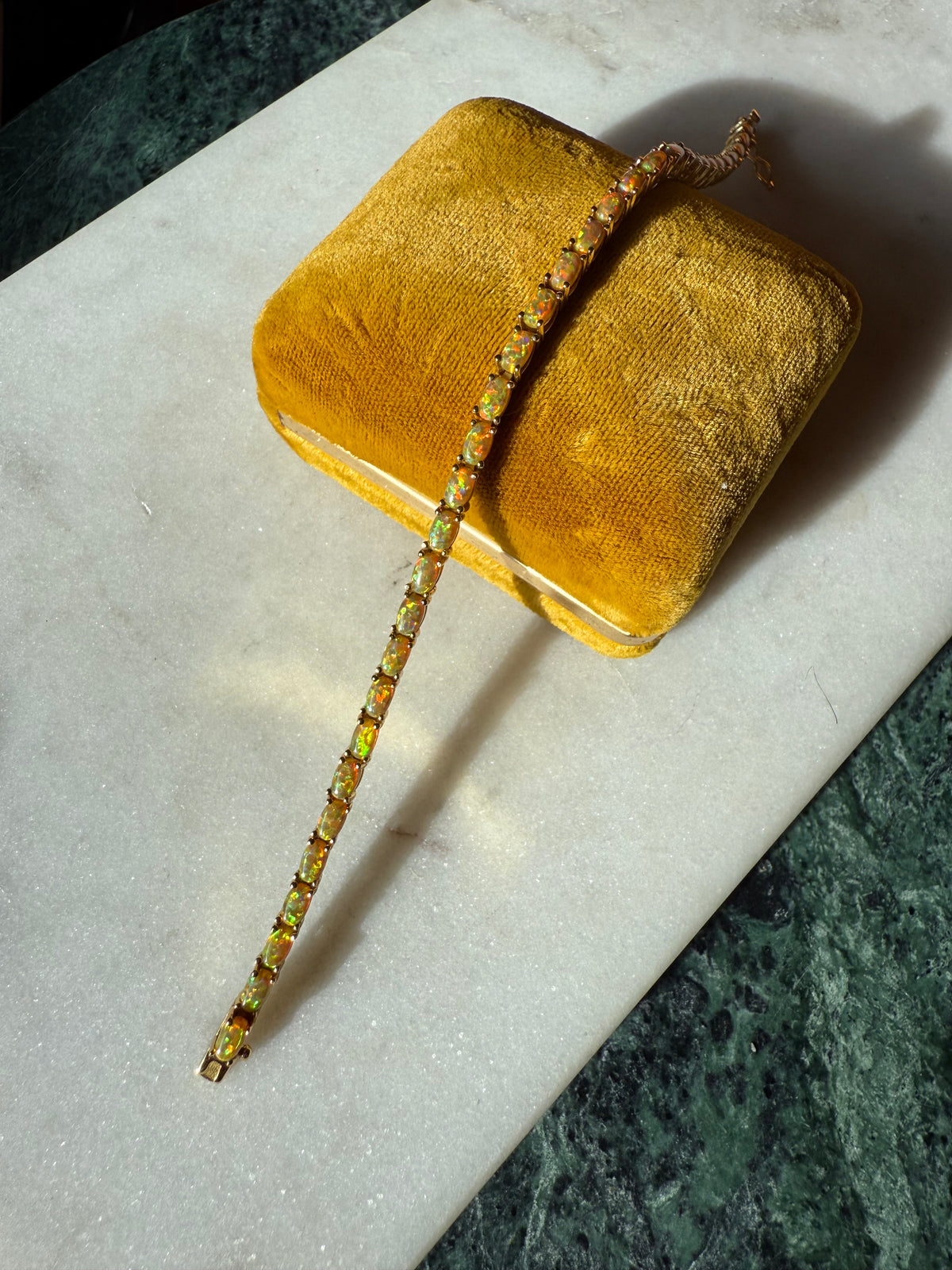 Opal Gold Vermeil Tennis Bracelet 7”