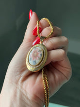 Load image into Gallery viewer, Floral Locket Gold Plated Necklace 18”
