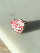 Load image into Gallery viewer, Mosaic Inlay Sterling Silver Heart Ring Size 6.5
