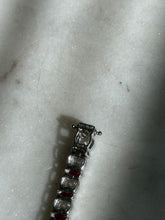 Load image into Gallery viewer, Sterling Silver CZ &amp; Glass Stone Tennis Bracelet 6.5”
