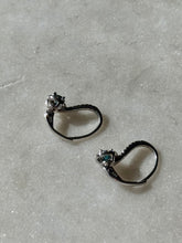 Load image into Gallery viewer, Blue &amp; White Diamond 14k White Gold Earrings
