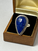 Load image into Gallery viewer, Lapis Sterling Silver Ring Size 8
