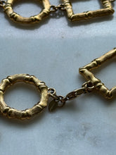 Load image into Gallery viewer, Monet Vintage Goldtone Bamboo Link Necklace 25”
