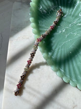 Load image into Gallery viewer, Ruby Emerald Sapphire Two-Tone Gold Vermeil Flower Bracelet 7.25”
