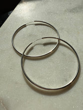 Load image into Gallery viewer, Extra Large Sterling Silver Hoops 2.75”
