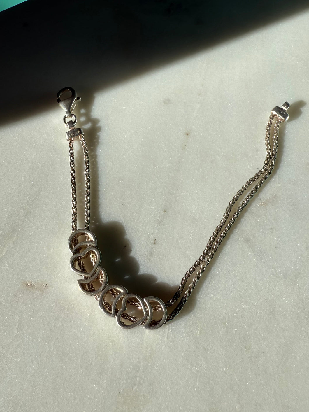 Celestial Slider Charm Sterling Silver Bracelet 6.75”