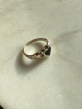 Load image into Gallery viewer, Black Onyx Sterling Silver Heart Ring Size 7.75
