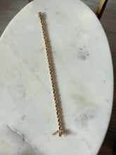 Load image into Gallery viewer, Heart Link Gold Vermeil Two-Tone Bracelet 7”
