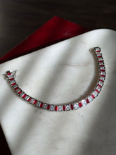 Load image into Gallery viewer, Sterling Silver CZ &amp; Glass Stone Tennis Bracelet 6.5”
