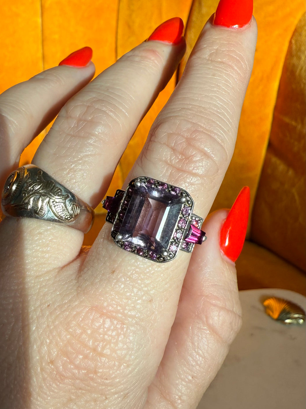 Amethyst Sterling Silver Ring Size 7.25