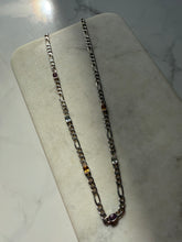 Load image into Gallery viewer, Multistone Sterling Silver Figaro Necklace 24”

