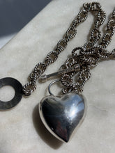 Load image into Gallery viewer, Mexico Vintage Chunky Heart Sterling Necklace 18”
