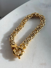 Load image into Gallery viewer, Byzantine Gold Vermeil Bracelet w/ Sailor Bolt Clasp 7.25”
