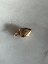 Load image into Gallery viewer, Starburst Diamond Mini Heart Charm 14k Gold
