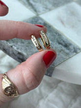 Load image into Gallery viewer, Natural Diamond Solid 10k Yellow Gold Clicker Earrings
