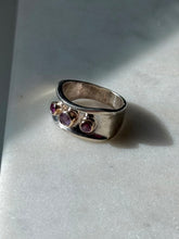 Load image into Gallery viewer, Vintage Amethyst &amp; Tourmaline Sterling Silver &amp; 10k Gold Ring Size 5.25
