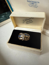 Load image into Gallery viewer, Natural Blue Sapphire &amp; Diamond 14k Gold Ring Size 6.75

