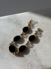 Load image into Gallery viewer, Black Onyx Oval Link Gold Fill Bracelet 7.5”
