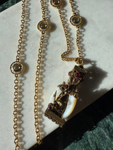 Load image into Gallery viewer, Vintage Gold Plated Snake Cabochon Fang Necklace
