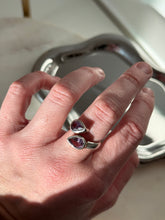 Load image into Gallery viewer, Amethyst Solid Sterling Bypass Ring Size 7.75
