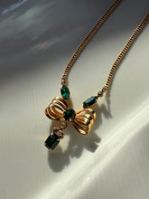 Load image into Gallery viewer, Vintage 12k Gold Fill Bow Necklace 19”
