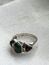 Load image into Gallery viewer, Black Onyx &amp; Chalcedony Ring Size 6.75

